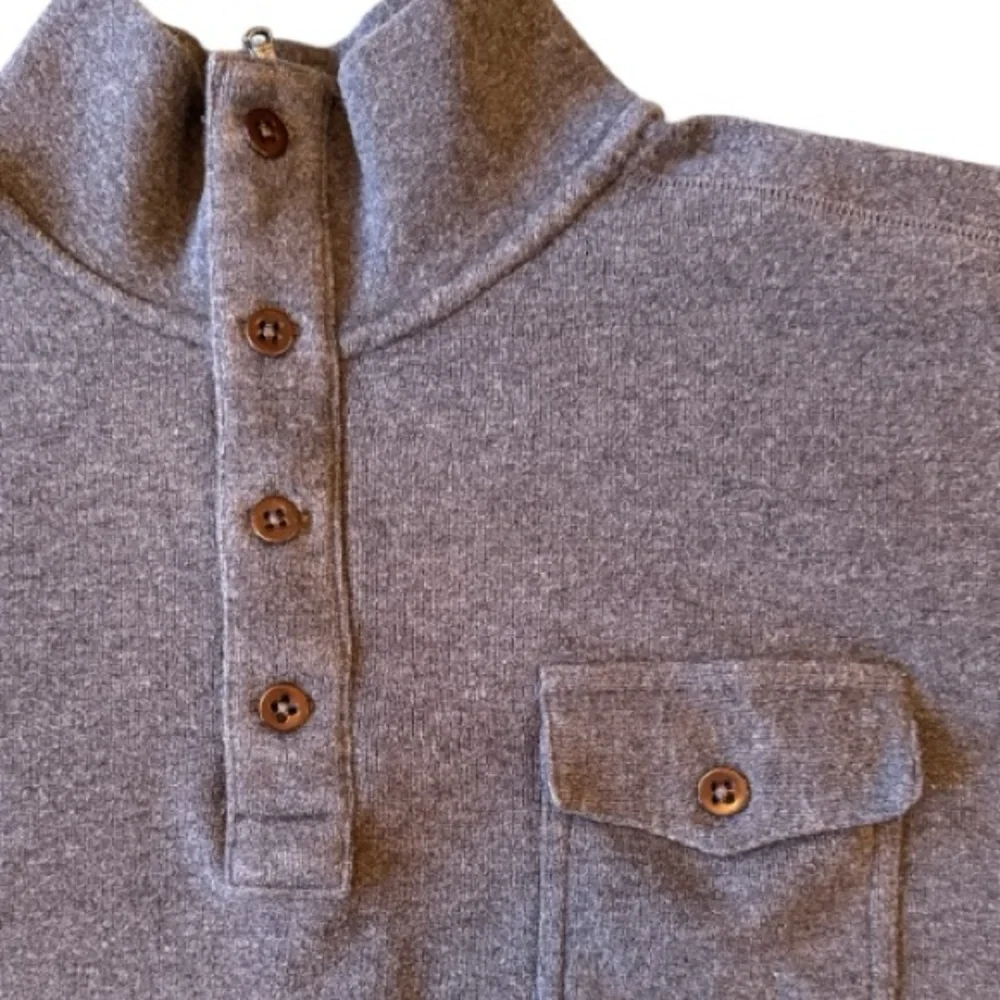 LINCS‎ DC & Co Men’s XL Gray Henley Quarter Zip Cozy Pullover